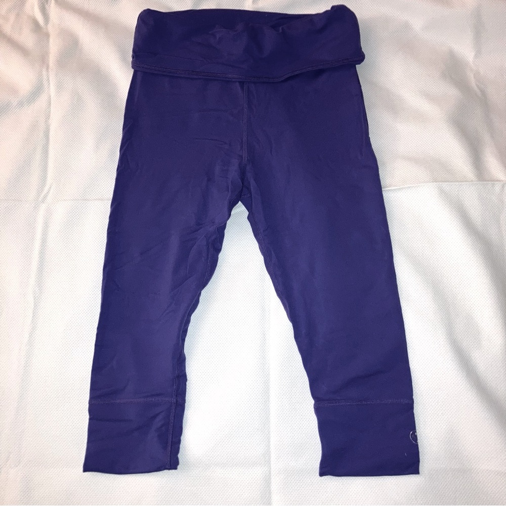 Zumba wear purple capris with folded waist